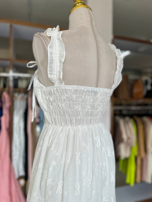 Summer Ruched Tie Up Strap Long Tiered Dresses